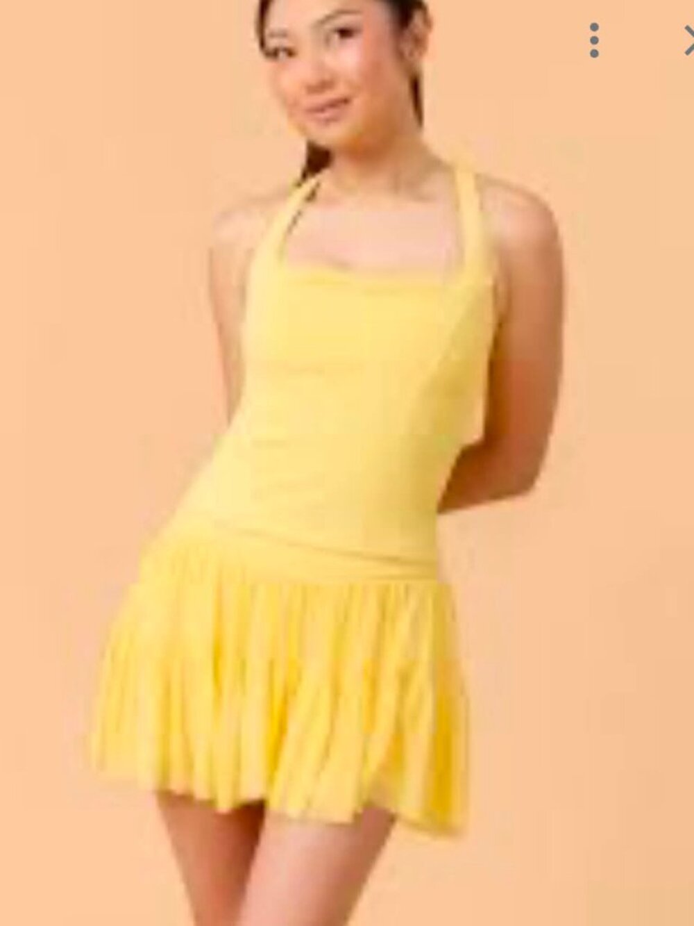 Blogilates Yellow Pleated Tennis Skort -  Girl's Ballerina Skort XL (14)